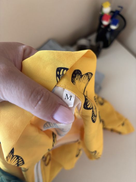 Модерен плажен сет - размер М - цвят патешко жълто