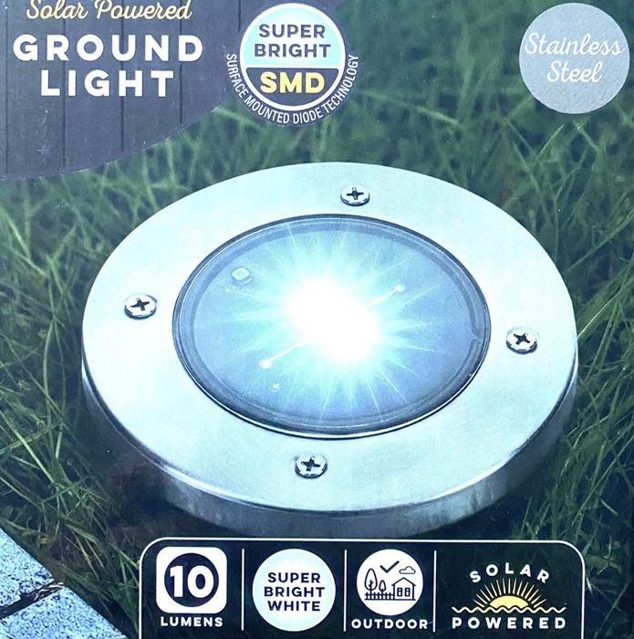 Соларна Градинска Лампа от Неръждаема Стомана 10 Lumens