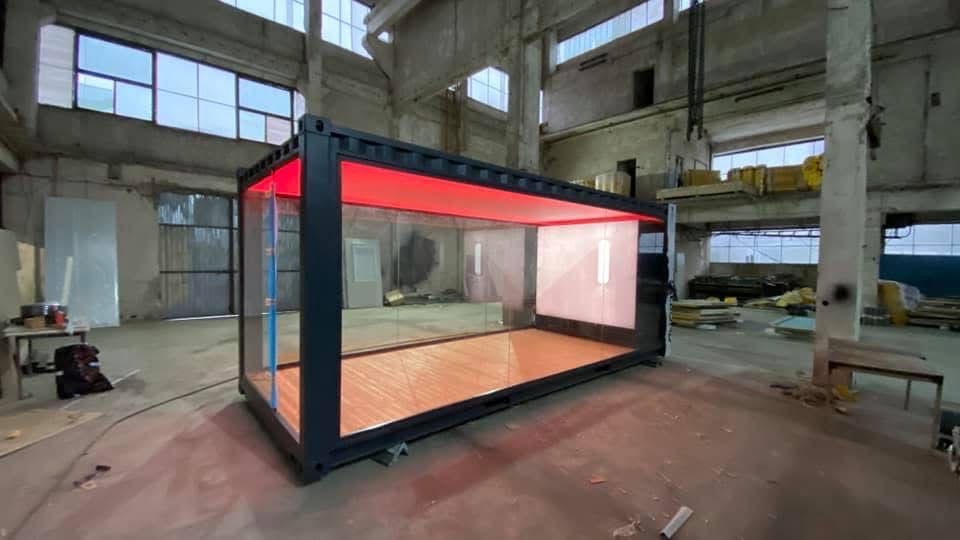 Container modular tip vitrina