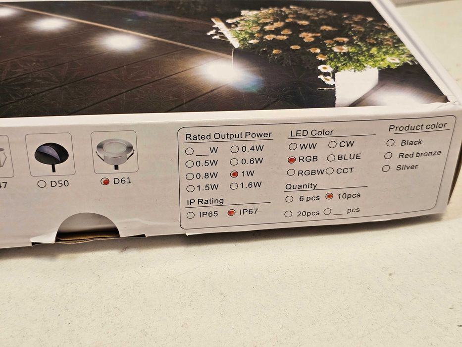 Set 10 Spoturi LED Incastrate Deck Light 12V 1W RGB IP67 Exterior FVTLED D61