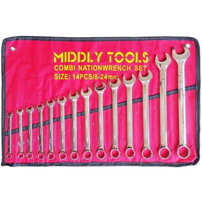 Комплект инструменти VPOWER Комплект от 14 гаечни ключа с отворен край