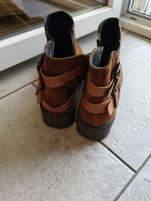 Ghete piele fermoar