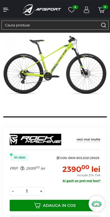 Se vinde Bicicleta Rock Machine Manhattan mountain bike , Ramnicu VL
