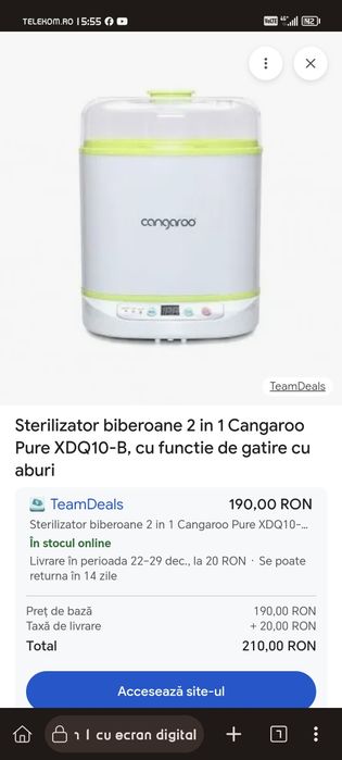Sterilizator biberoane