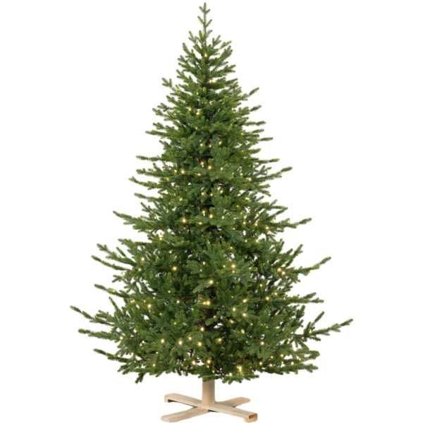 Brad artificial de Craciun Green Spruce cu LED 150 cm (suport lemn)