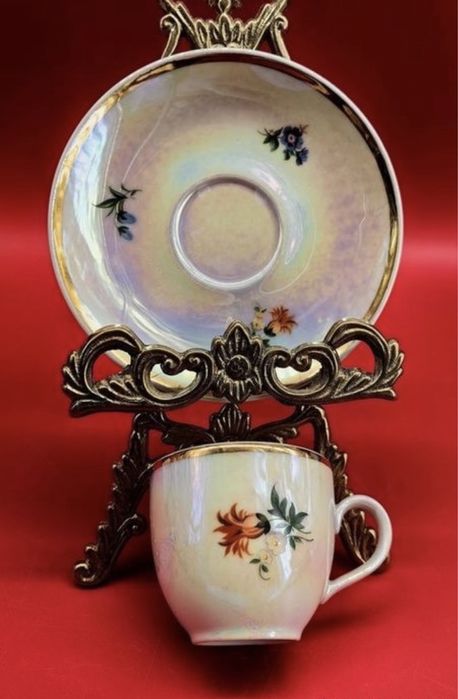 КОЛЬДИЦ! ГДР кофейный сервиз на 4 «мейсенский букет»; ГДР;клеймо