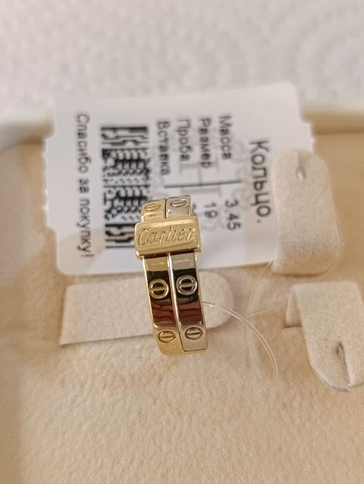 Золотое кольцо, Евро модель CARTIER, проба 585, вес3,45 размер 19,