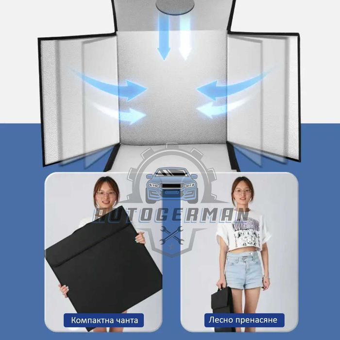 Фото кутия фотобокс 80см в комплект с осветление 4 фона нови