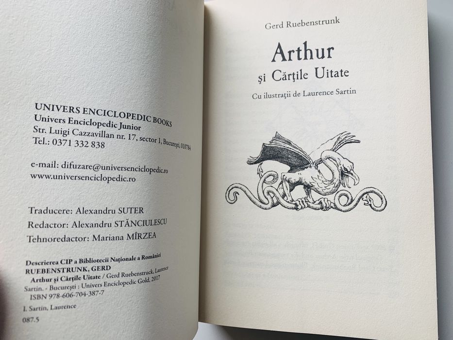 Arthur si cartile uitate, de Gerd Ruebenstrunk - Univers Enciclopedic