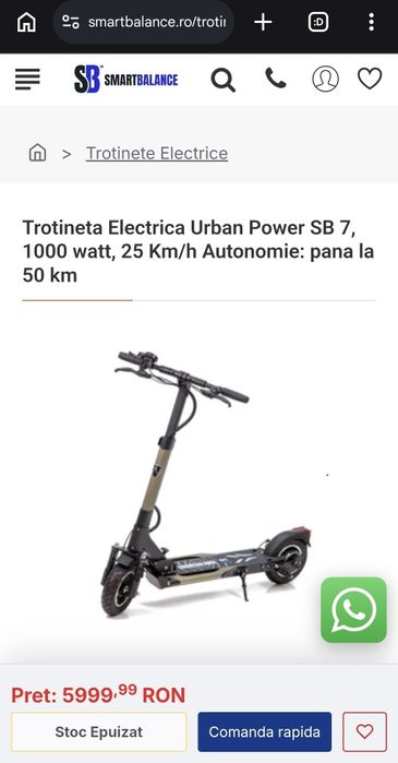 Trotineta electrica 1000W
