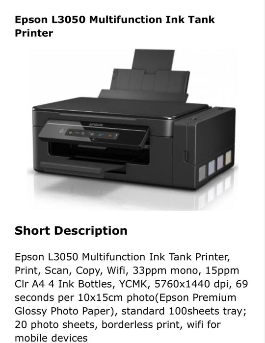 Принтер epson l3050