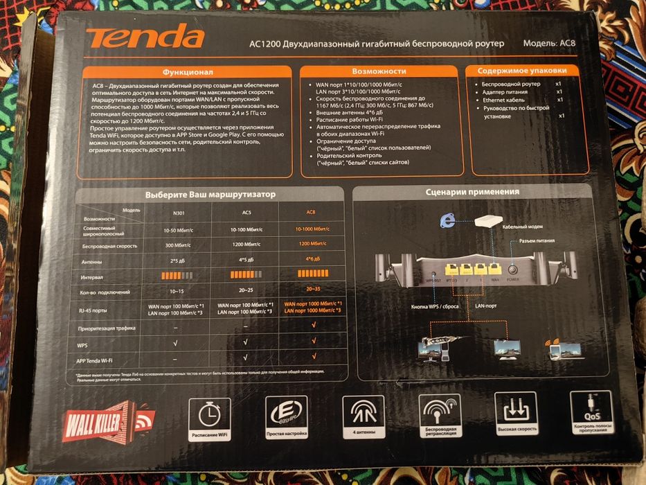 Продам мощный роутер Tenda AC1200