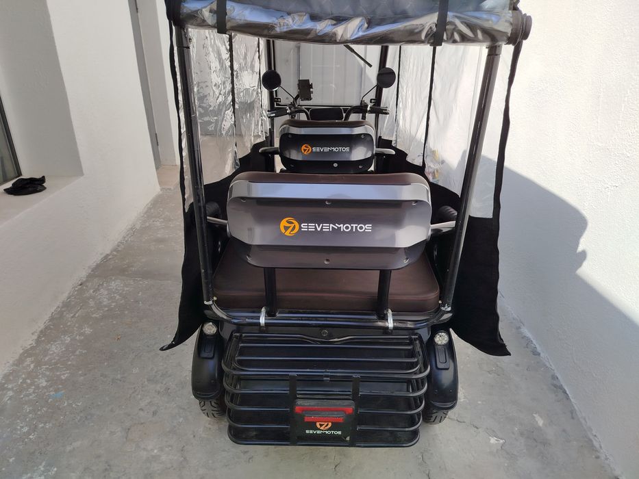 Электро трицикл (трёх колесный скутер) на 3 человека с крышкой- чехлом