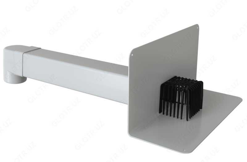 Парапетная воронка с листвоуловителем и отводом VC-PP PVC 100x100x650