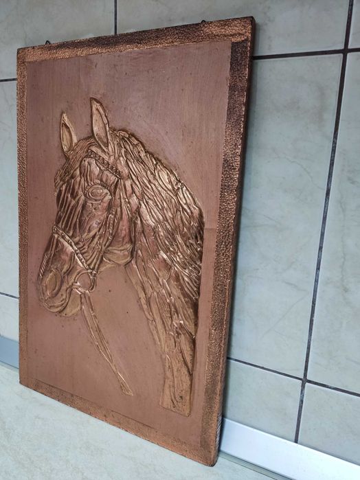 Tablou cap de Cal din foita de cupru