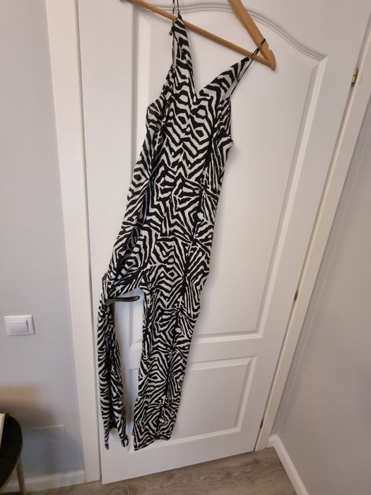 Salopeta zebra alb negru XS Zara casual