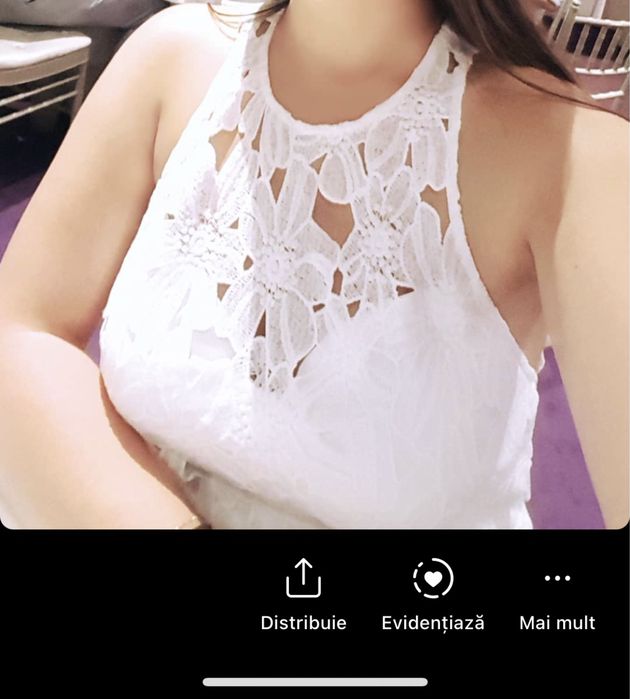 Rochie dantela subtire alba