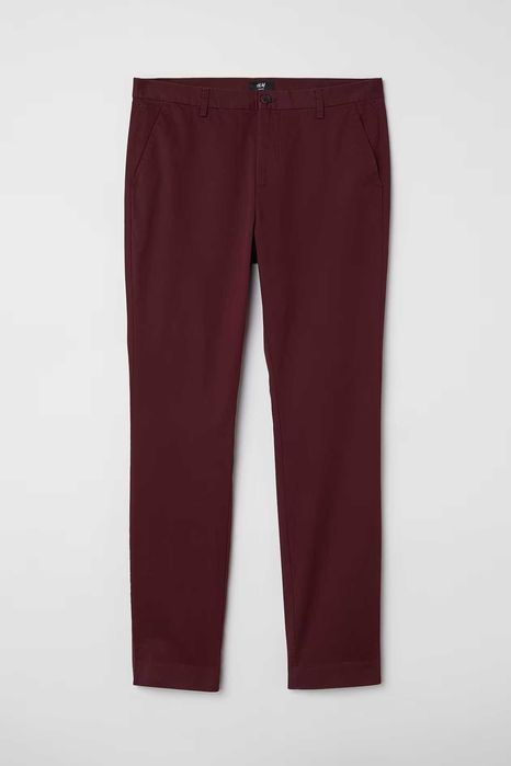 H&M 7 pantaloni chino slim fit subtiri de vara mar. W32 [M/50/42], talie 85-90 cm., noi, cu eticheta