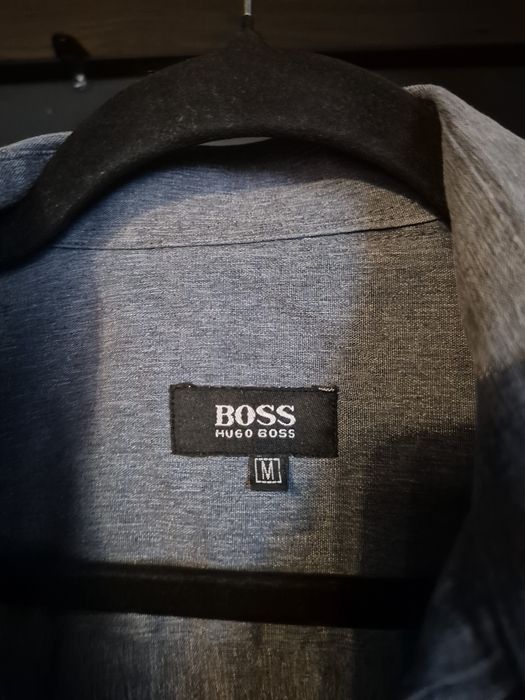 Cămașă BOSS Hugo Boss gri melanj, mărimea M, stil casual-elegant