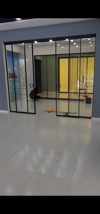 Лофт двери, Раздвижные из алюминиевый профиля