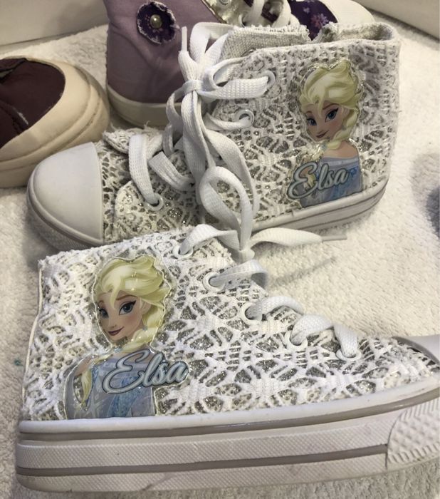 Летни кецове, бродерия, сив брокат Елза+Ана, Ледено кралство- 27 ном