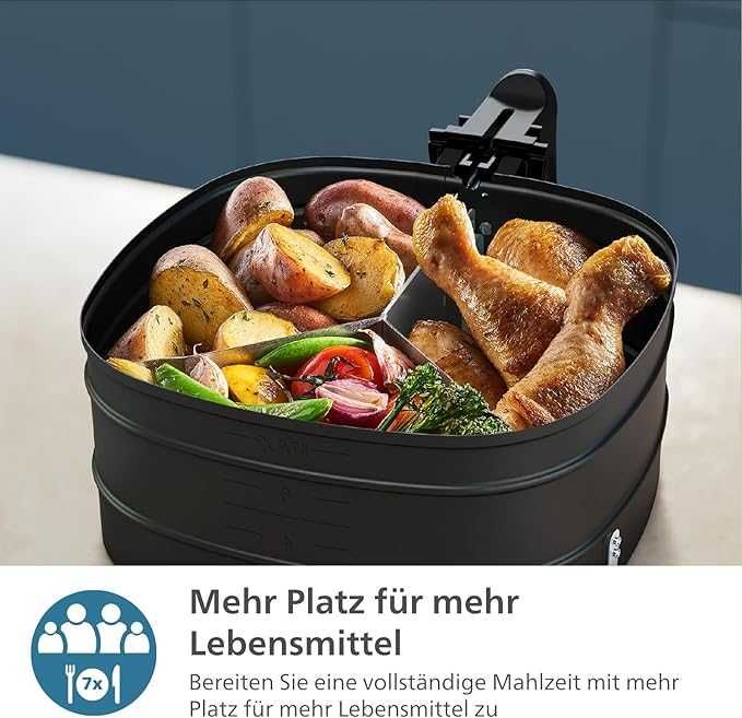 Philips 3 части за Airfryer. Аксесоари за Airfryer. Приготвяйте няколко ястия едновременно. Подходящ за Philips Airfryer 8.3L (HD9876).