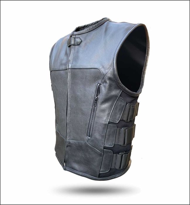 Кожен елек icon кожа естествена телешка кожа мото мъжки дамски детски