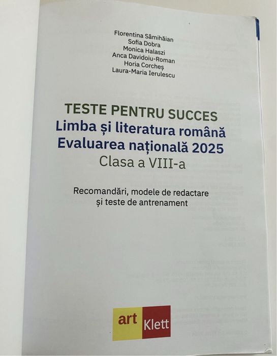 Teste pentru Evaluarea nationala 2025 - Florentina Samihaian, Sofia Dobra