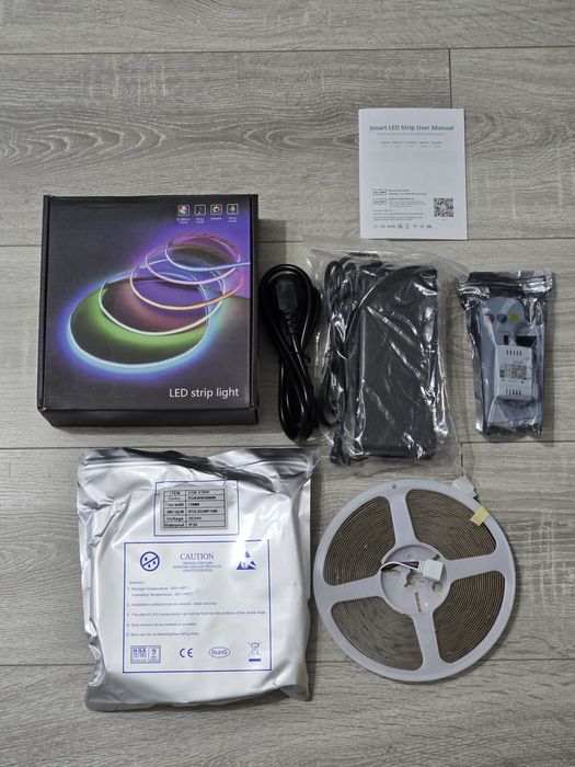 Bandă LED COB RGBW 10m WiFi – 672 LED/m, 24V, Alexa & Google Home