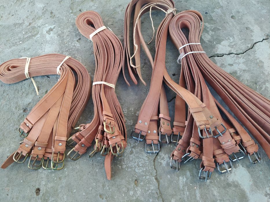 Колани войнишки от естествена кожа (колан , военен , армейски )