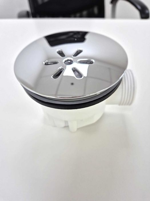 Vand sifon cada dus, Viega, 90x40/50mm, H=80mm, capac cromat D.120mm