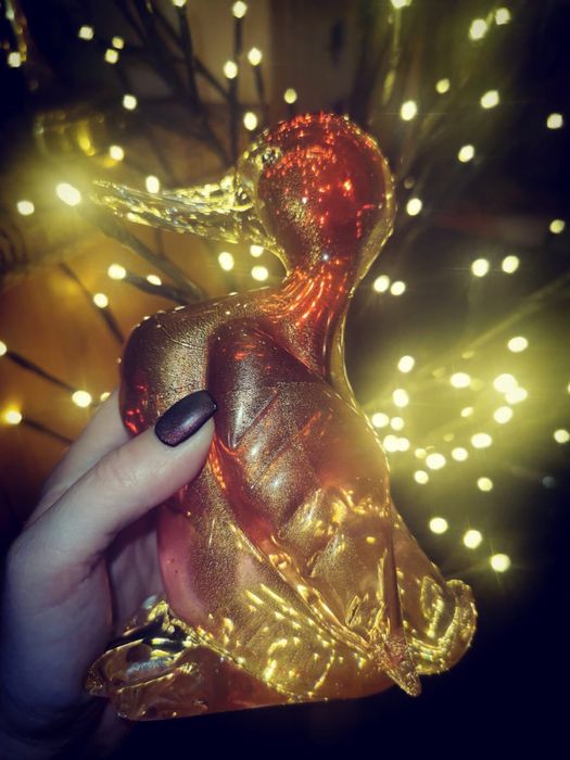 Стъклено пате Мурано АРХИМЕД СЕГУСО златни петна спец. рядка находка