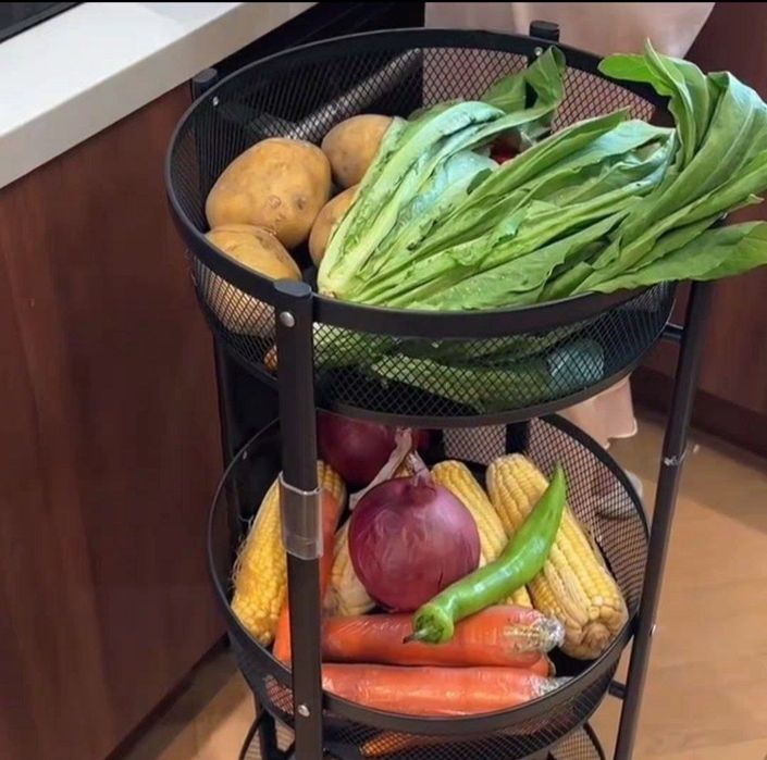 Стеллаж этажерка для кухни. Металлическая