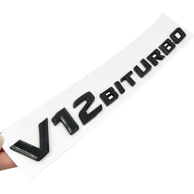 Емблема/Надпис V12 biturbo Никел/Черна Мат - 27233