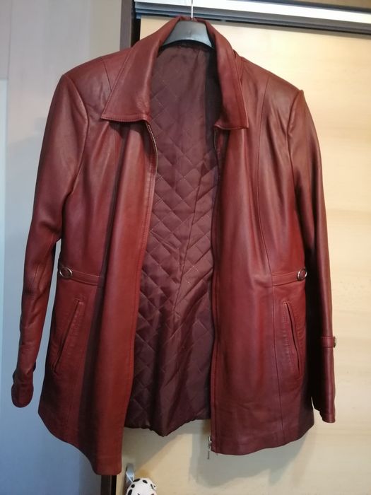 Sacou grena din  piele