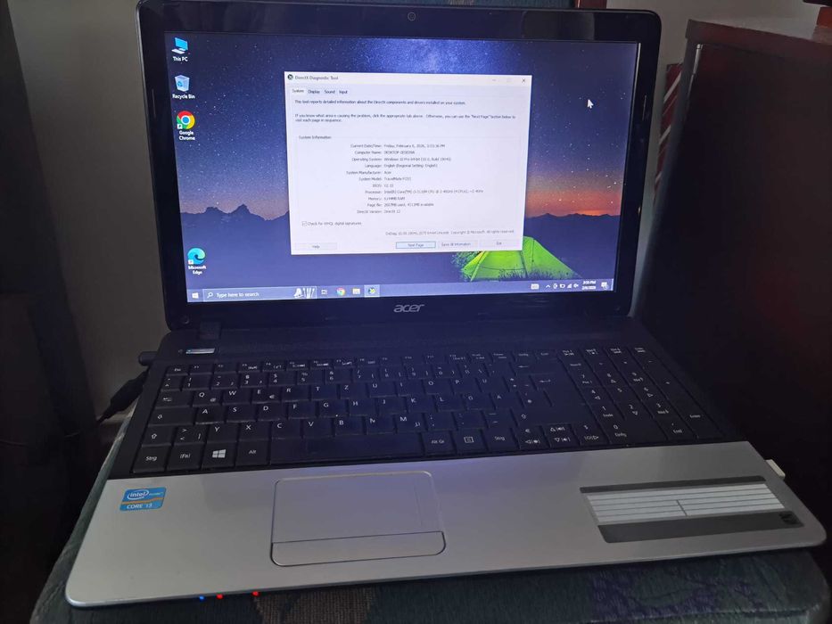 Laptop Acer TravelMate P253, i3 - 4 core, 6Gb RAM, 256 Gb SSD