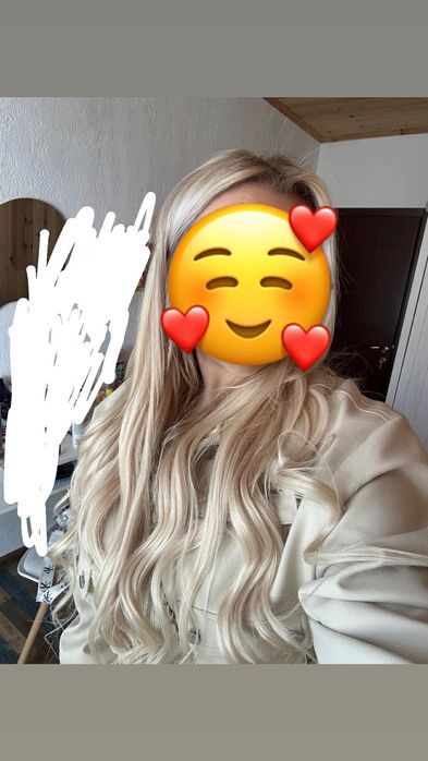 Продава се естествена руска коса-екстеншъни 200гр/ 62-63см.