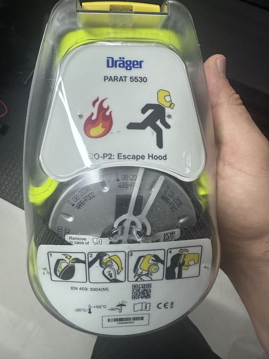 Cagula\ masca de autosalvare in caz de incendiu Drager