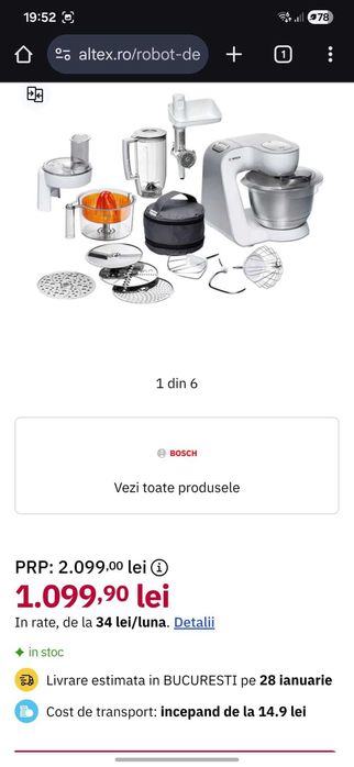 Robot de bucatarie bosch mum5 multicoocker.