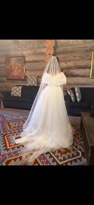 Красивая свадебная Фата с жемчужинами Алматы