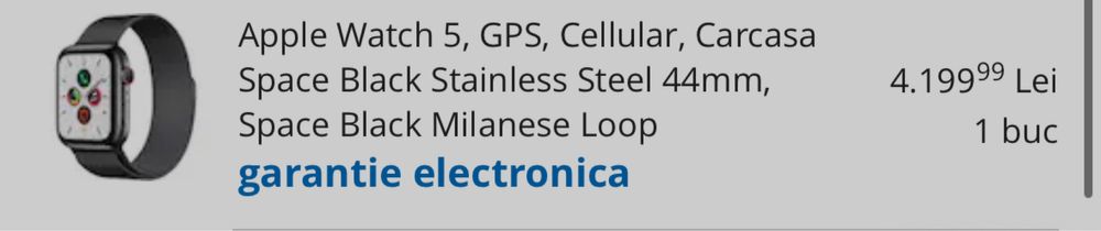 Apple watch LTL - a costat 4200 ron