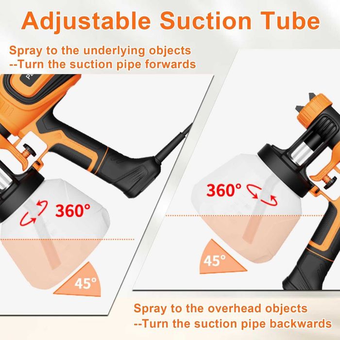 Електрически пистолет за боядисване 700W, 1200 мл, 4 дюзи, 3 режима