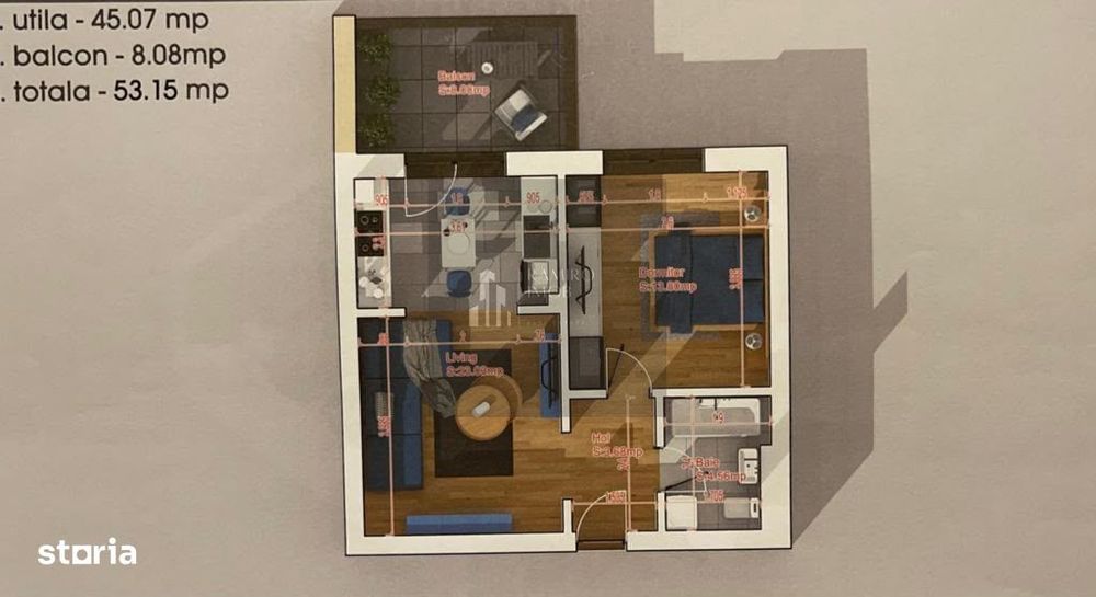 Apartament 2 camere decomandat 54 mp | Bloc nou | Mobilat și utilat — fotografia 1