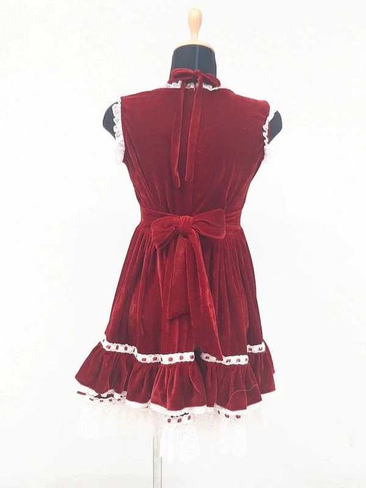 Rochie Antaina roșie din catifea de bumbac calitativa - cosplay Lolita