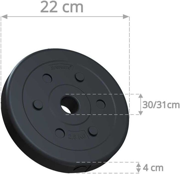 Set de 30 kg, discuri din ciment, acoperire plastic