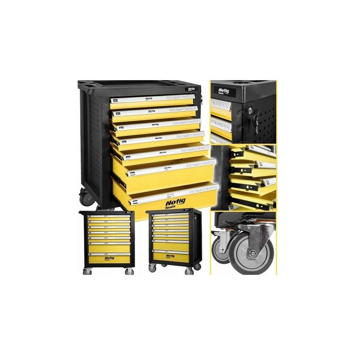 Dulap de scule gol, 7 sertare, mobil cu roti, pentru atelier,