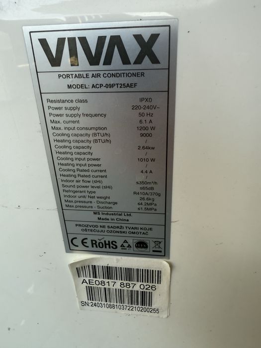 Clima aer conditionat  mobil 9000 btu