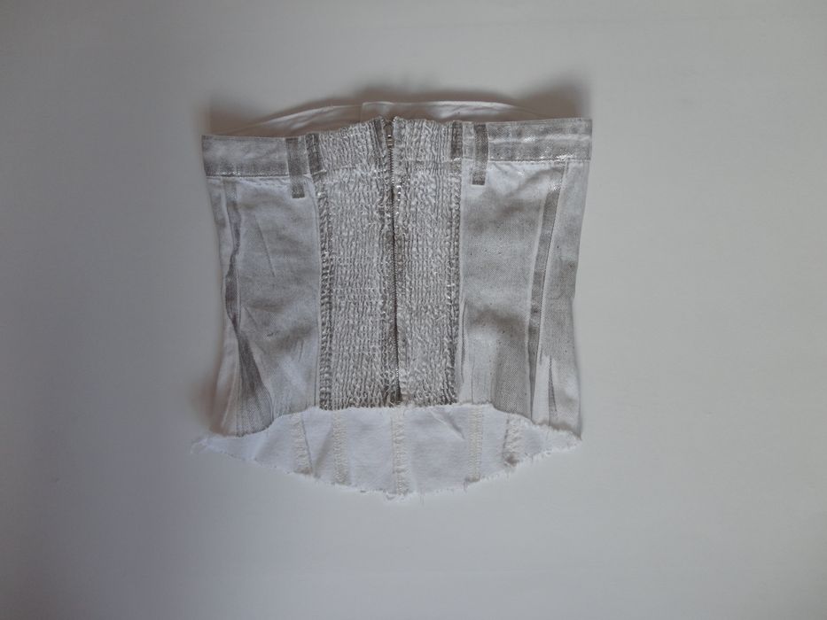 Бял дънков топ zara