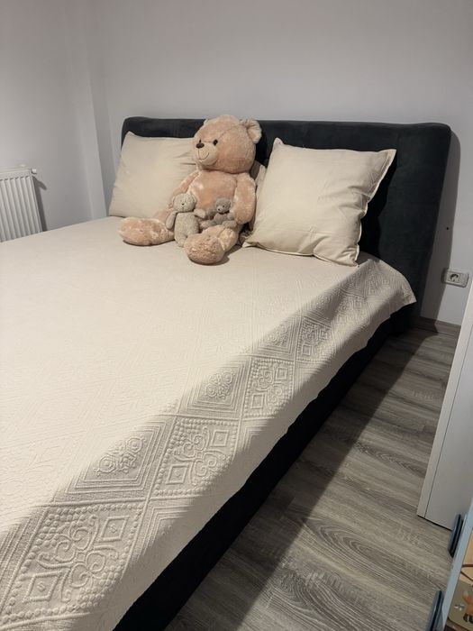 Pat Mob & Deco  180x200 lada depozitare si saltea – stare excelenta