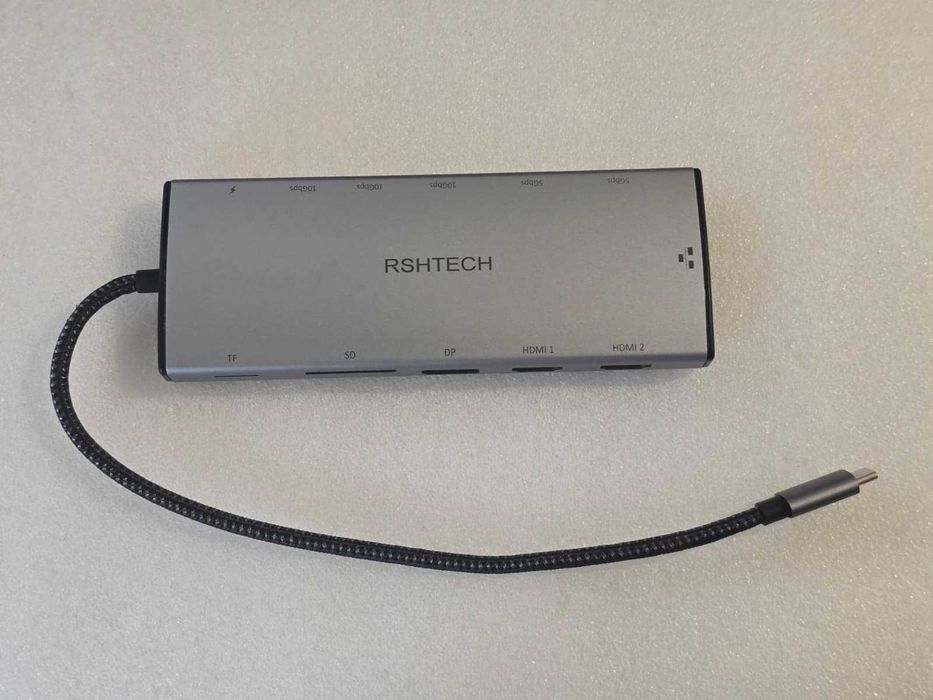 Docking Station 12-în-1 RSHTECH RSH-T12HD, USB-C 3.2 10Gbps, 4K- 60Hz